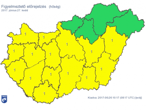Hőségriadó: Szerdán akár 37 fok is lehet
